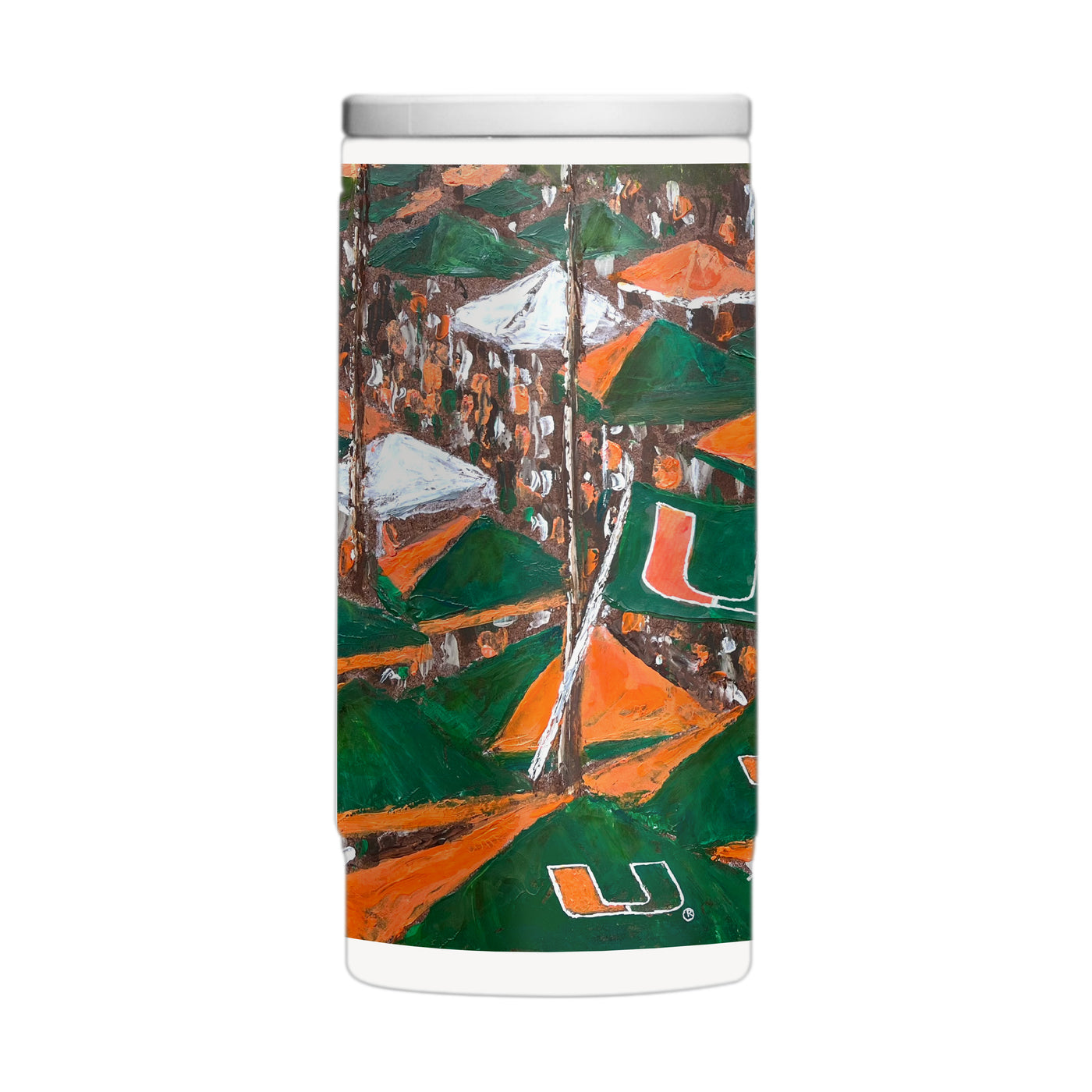 Miami Hurricanes 12oz Collector Powder Coat Slim Can Coolie