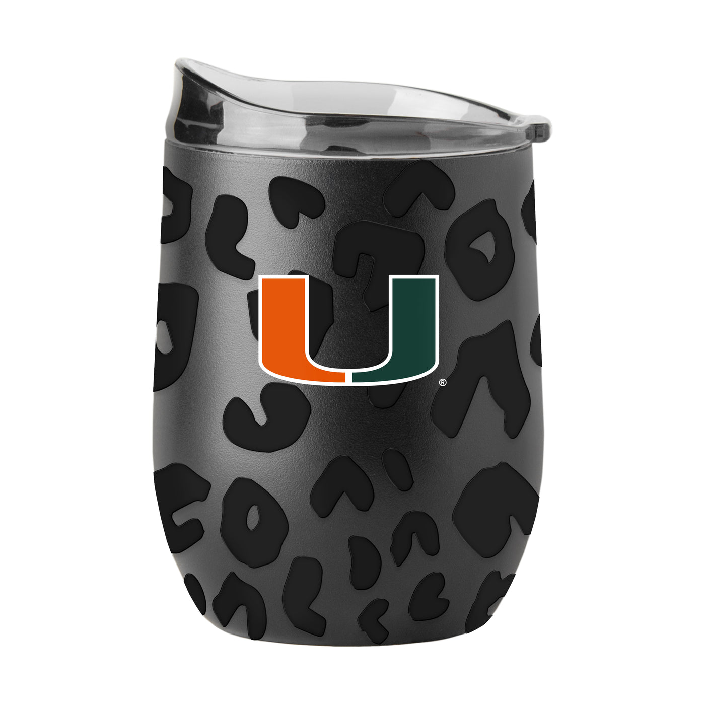 Miami Leopard 16oz Black Powdercoat Curved Beverage