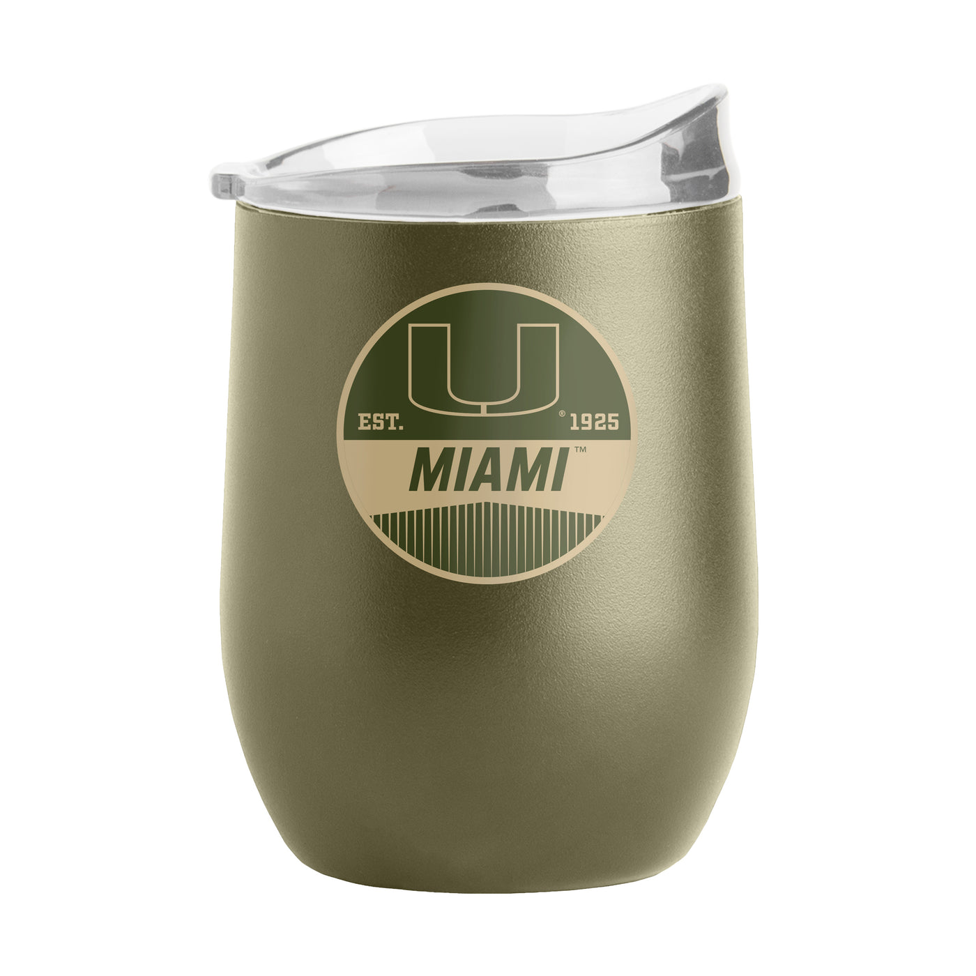 Miami 16oz Badge Powder Coat Curved Beverage - Logo Brands