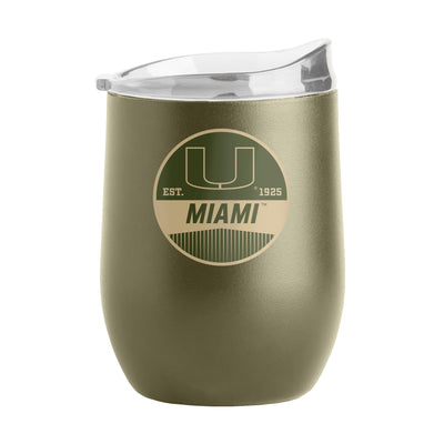 Miami 16oz Badge Powder Coat Curved Beverage - Logo Brands