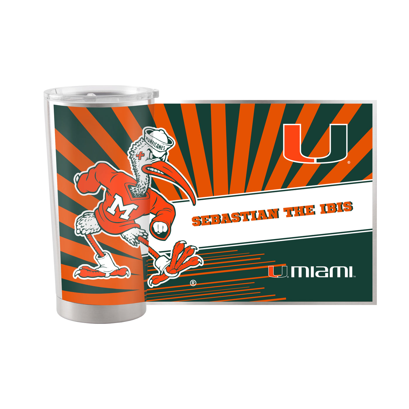Miami 20oz Mascot Stainless Steel Tumbler