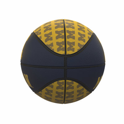 Michigan Repeating Logo Mini-Size Rubber Basketball