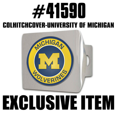 TRINITY University of Michigan Color on Chrome Hitch Cover
