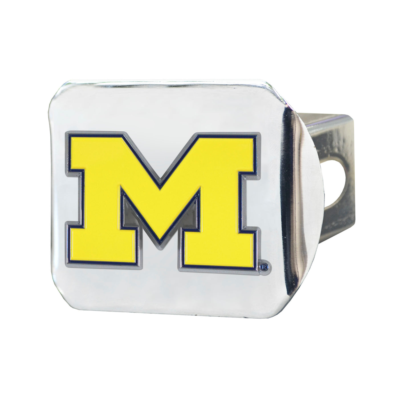 University of Michigan Color on Chrome Hitch Cover