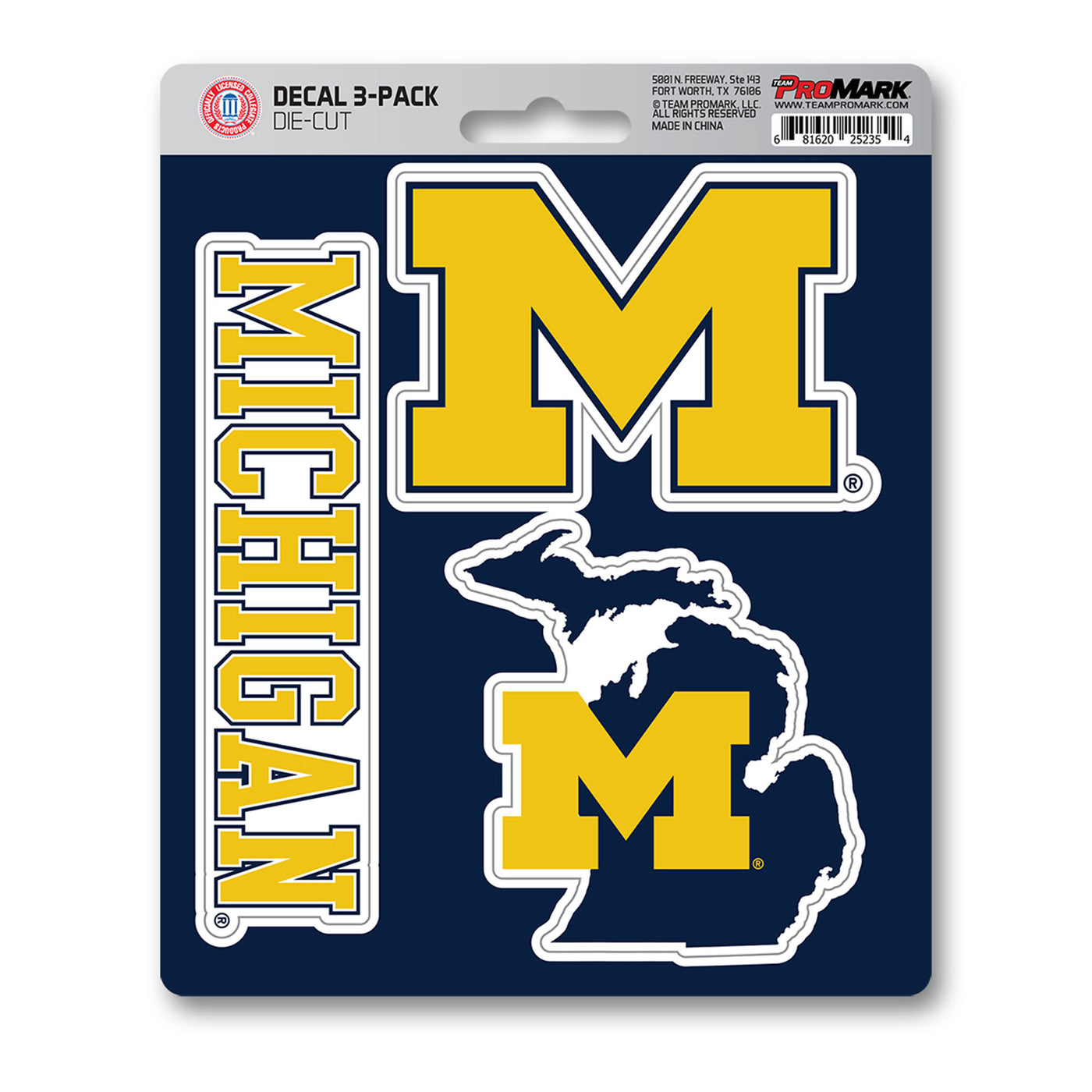 University of Michigan Decal 3-pk