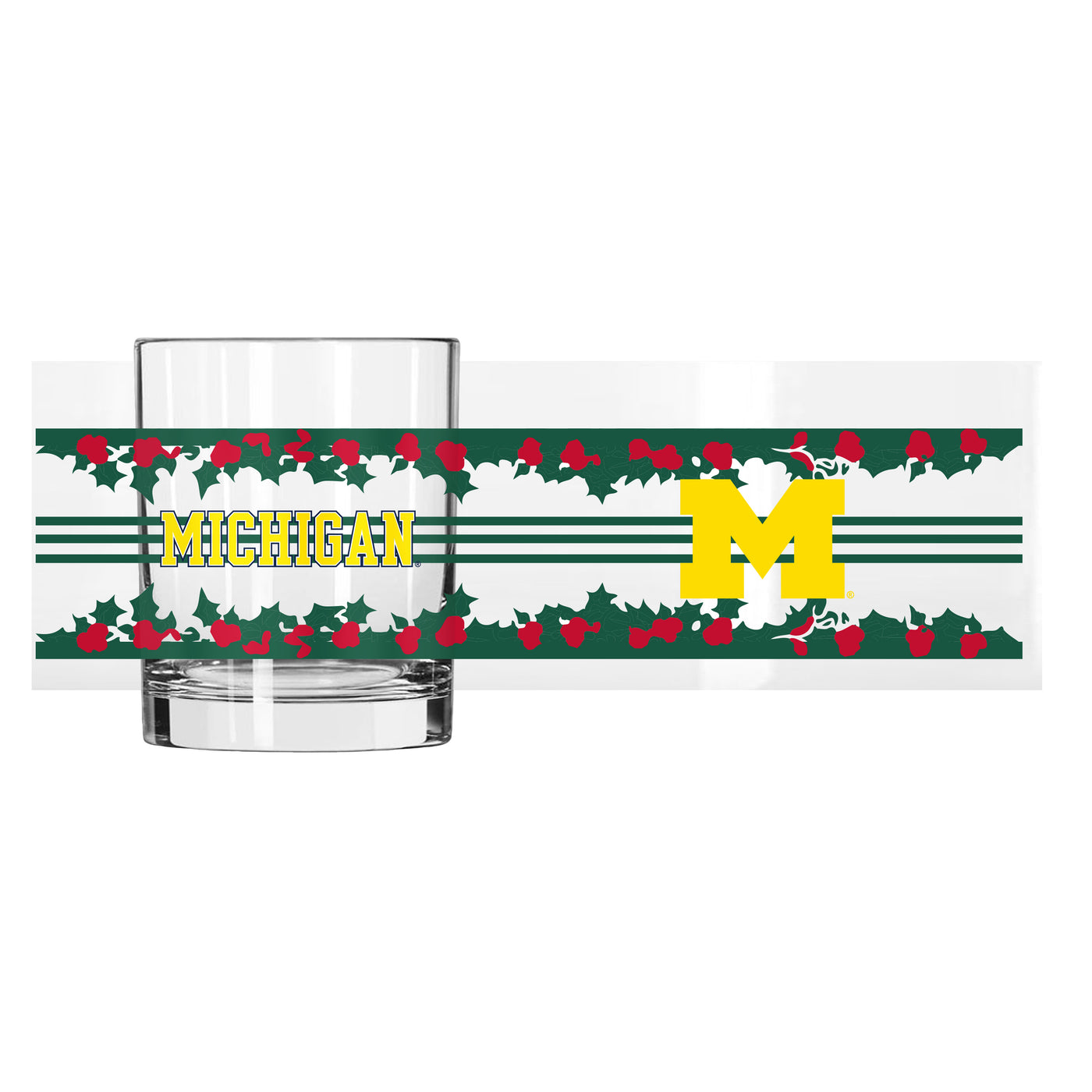 Michigan 14oz Holiday Rocks Glass