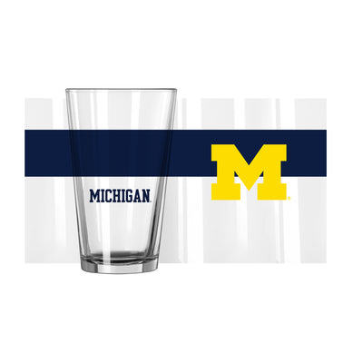 Michigan 16oz Colorblock Pint Glass