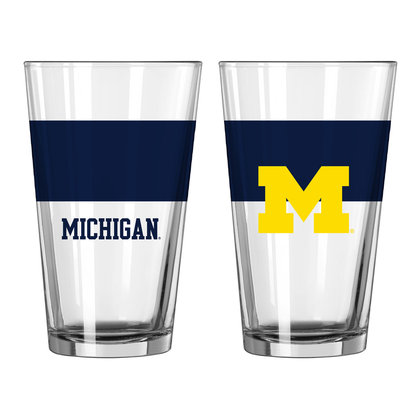 Michigan 16oz Colorblock Pint Glass