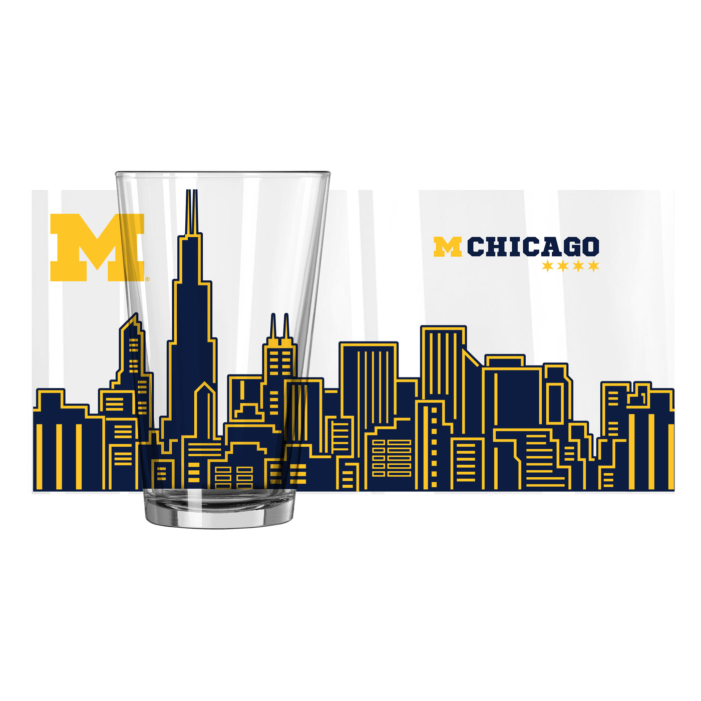 Michigan Chicago 16oz Pint Glass