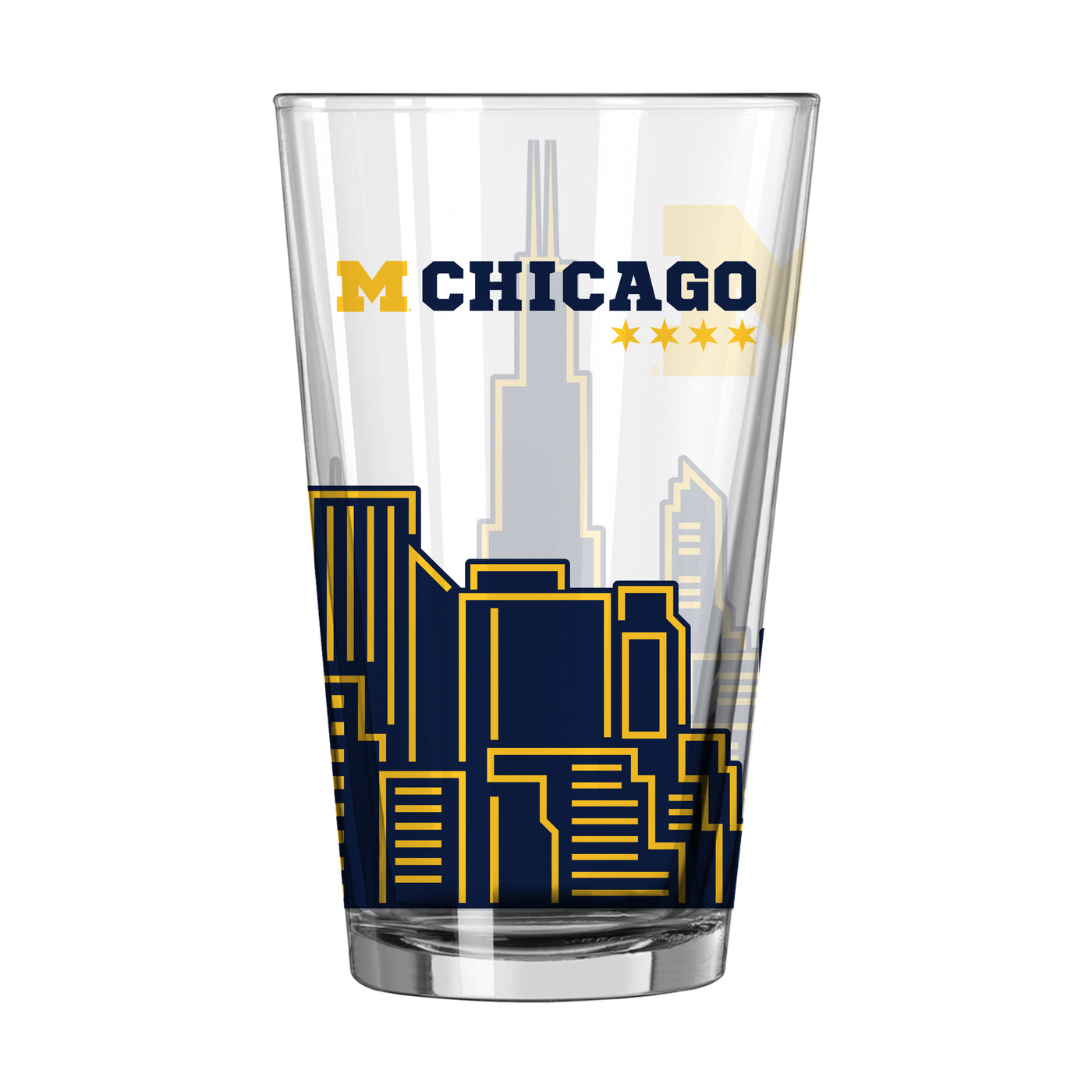 Michigan Chicago 16oz Pint Glass