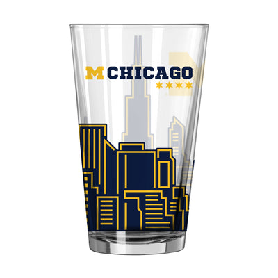 Michigan Chicago 16oz Pint Glass - Logo Brands