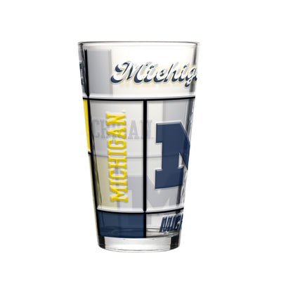 Michigan 16oz Quilted Stained Pint Glass