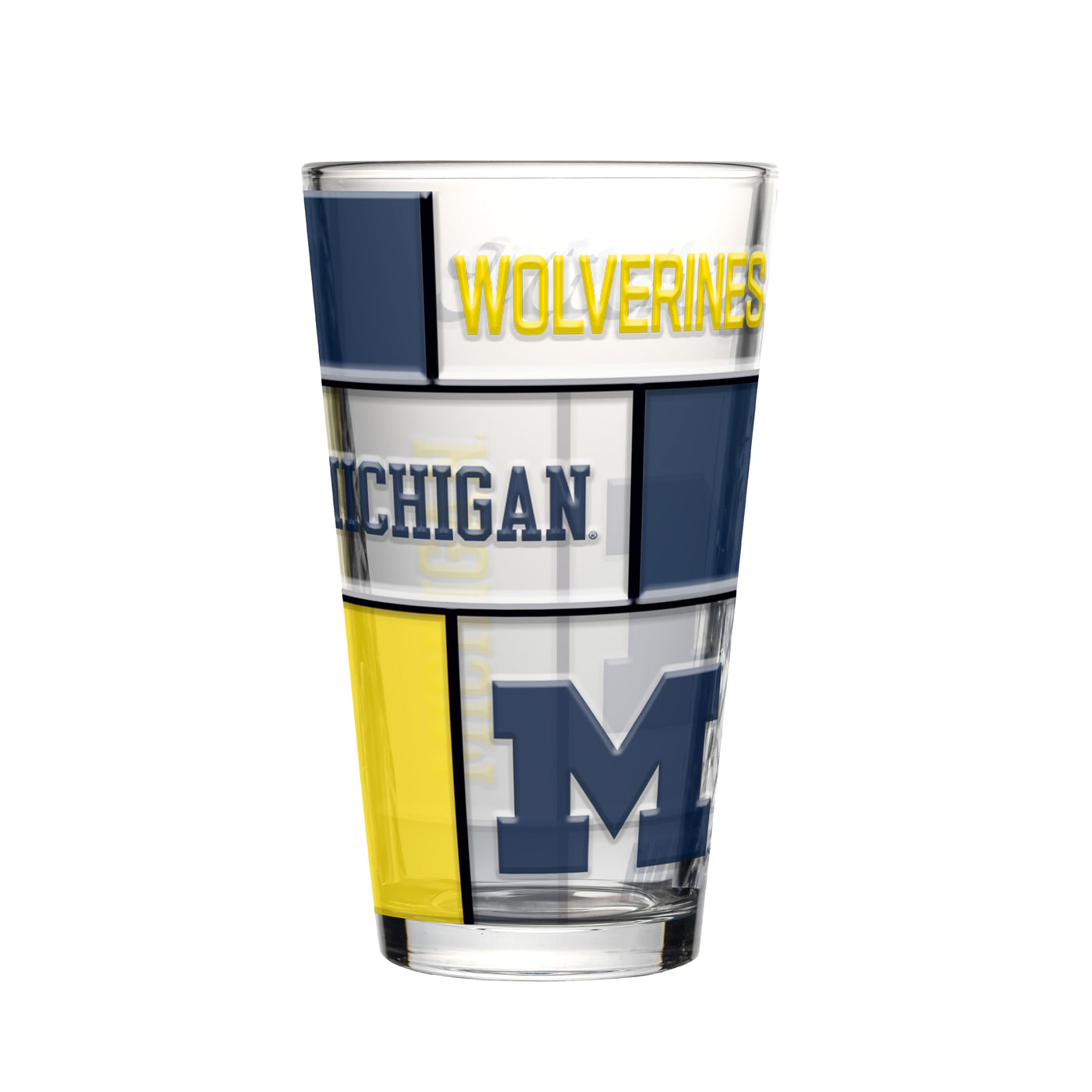 Michigan 16oz Quilted Stained Pint Glass