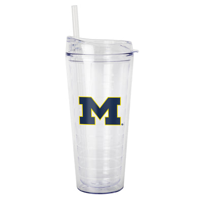 Michigan 22oz Flipside Dbl Wall Clear Tumbler