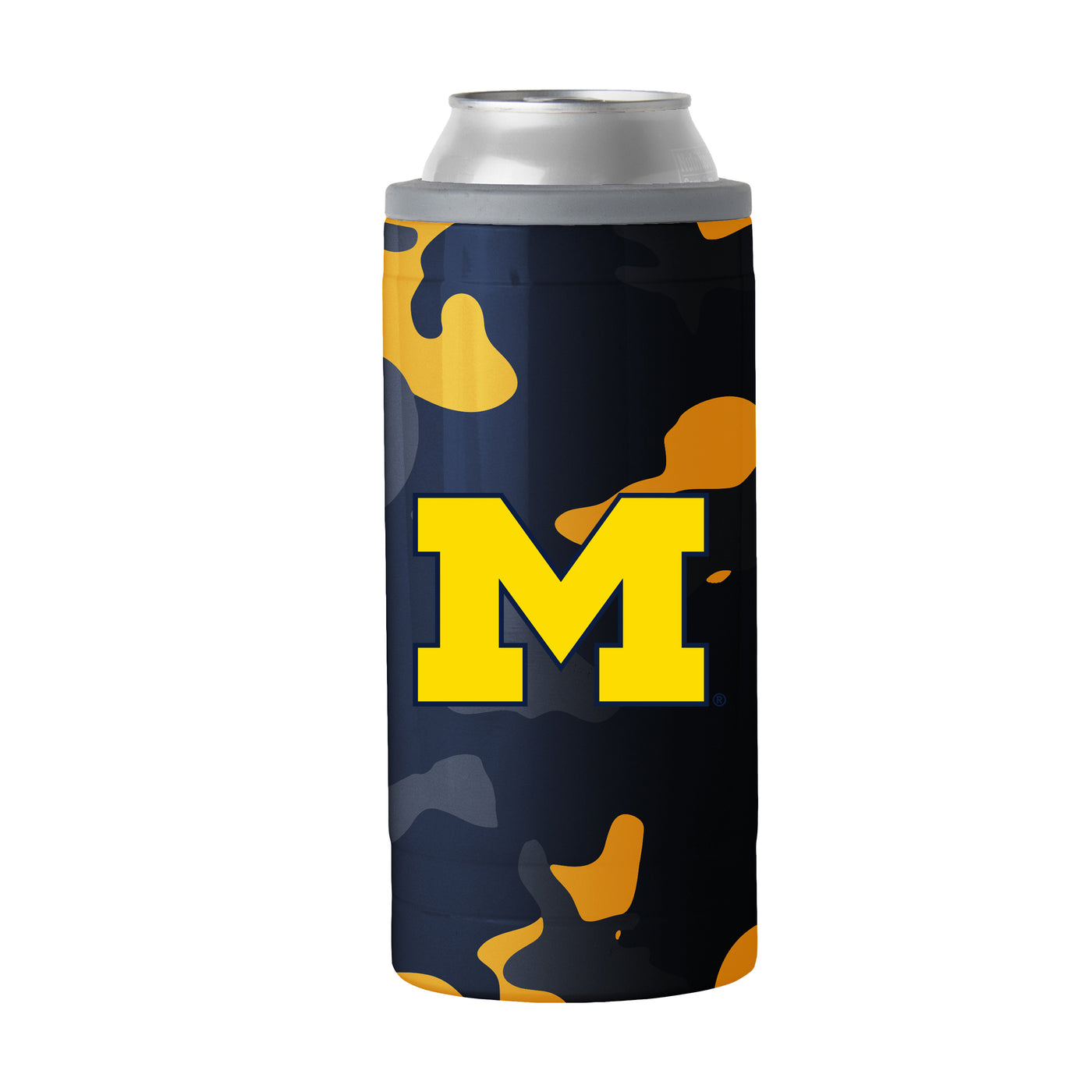 Michigan Camo Swagger 12oz Slim Can Coolie