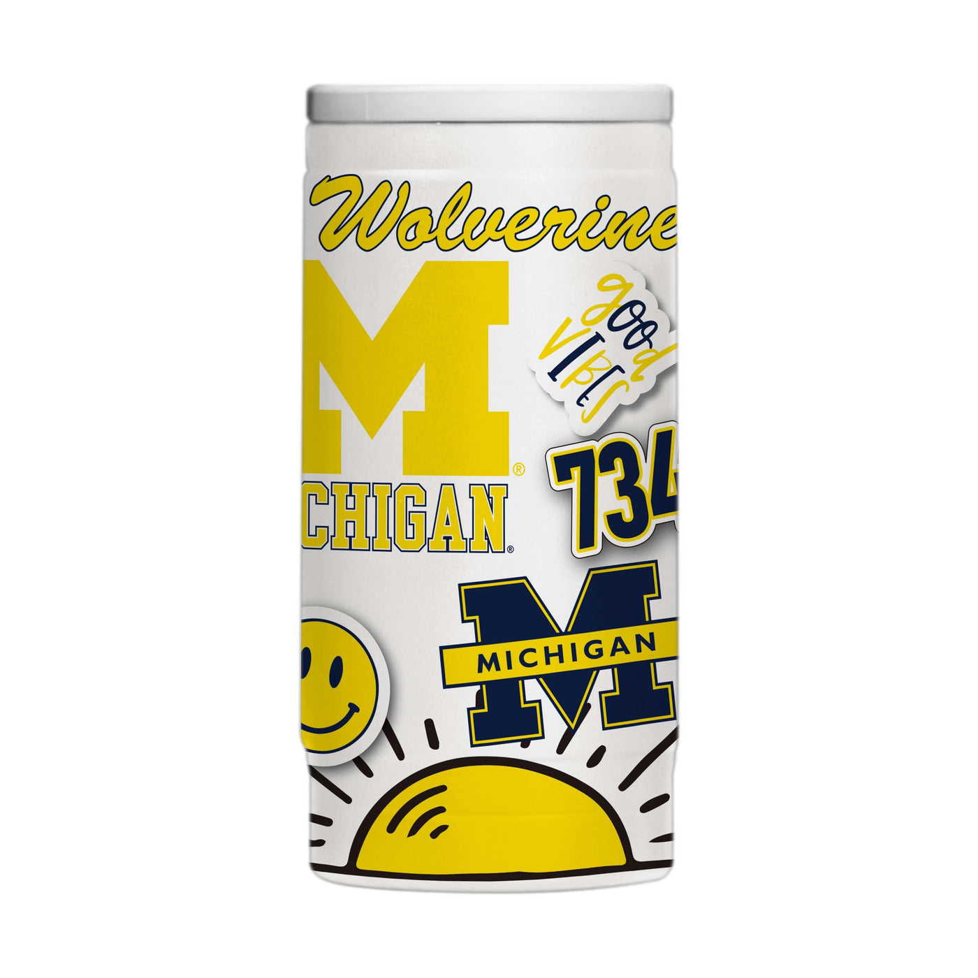 Michigan 12oz Native Powder Coat Slim Can Coolie