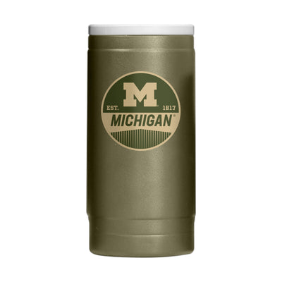 Michigan  Badge Powder Coat Slim Can Coolie