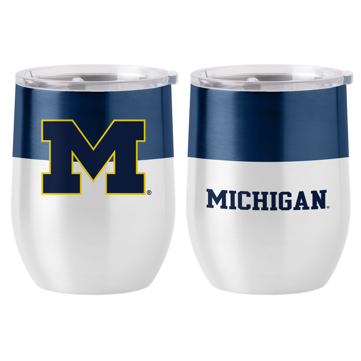 University of Michigan colorblock curved beverage