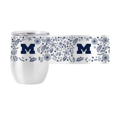 Michigan 16oz Botanical Stainless Curved Beverage