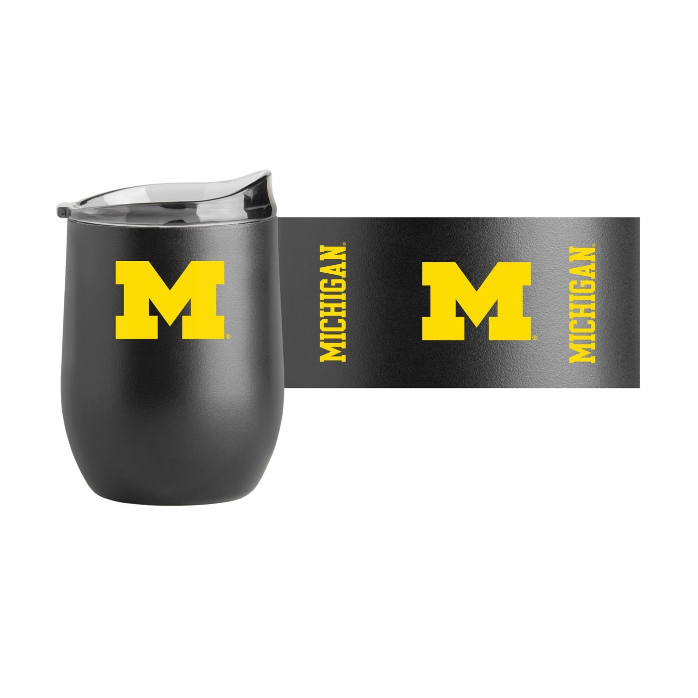 Michigan 16oz Black Powder Coat Curved Beverage