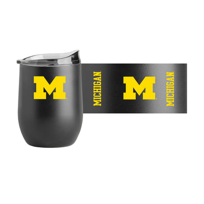 Michigan 16oz Black Powder Coat Curved Beverage