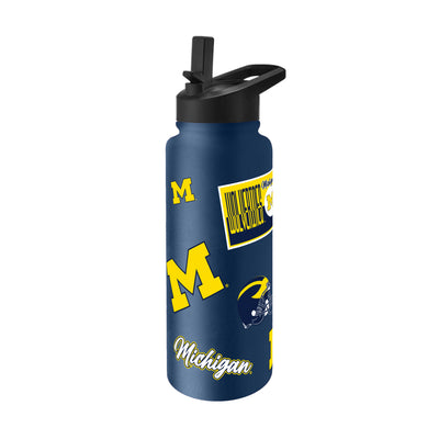 Michigan Navy 34oz Dreamweave Quencher Bottle