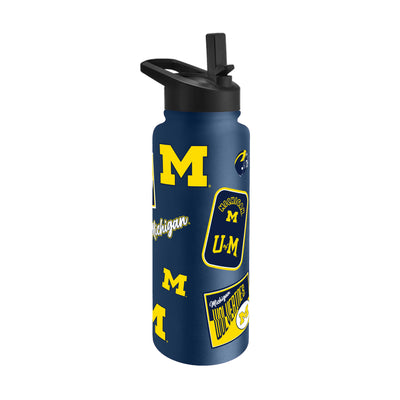 Michigan Navy 34oz Dreamweave Quencher Bottle