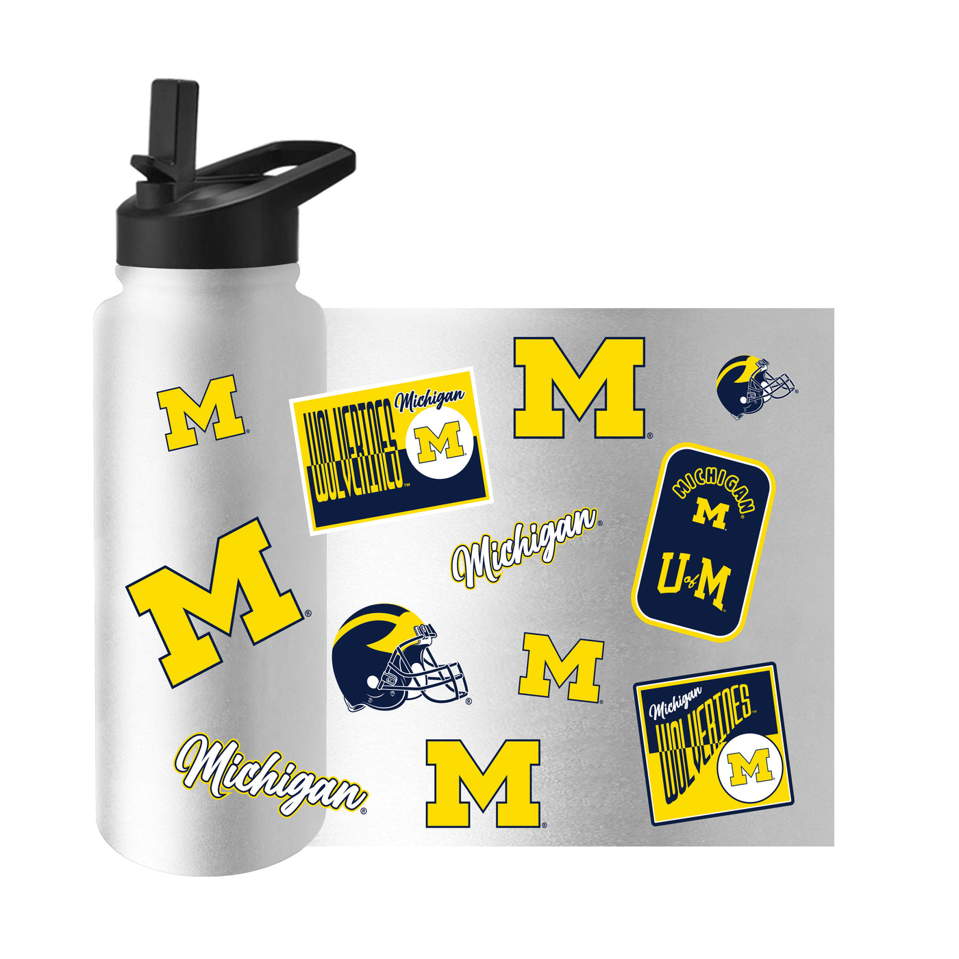 Michigan White 34oz Dreamweave Quencher Bottle