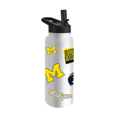 Michigan White 34oz Dreamweave Quencher Bottle