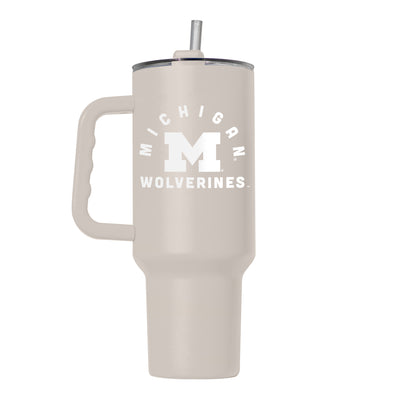 Michigan 40oz Archway Sand Powder Coat Tumbler - Logo Brands