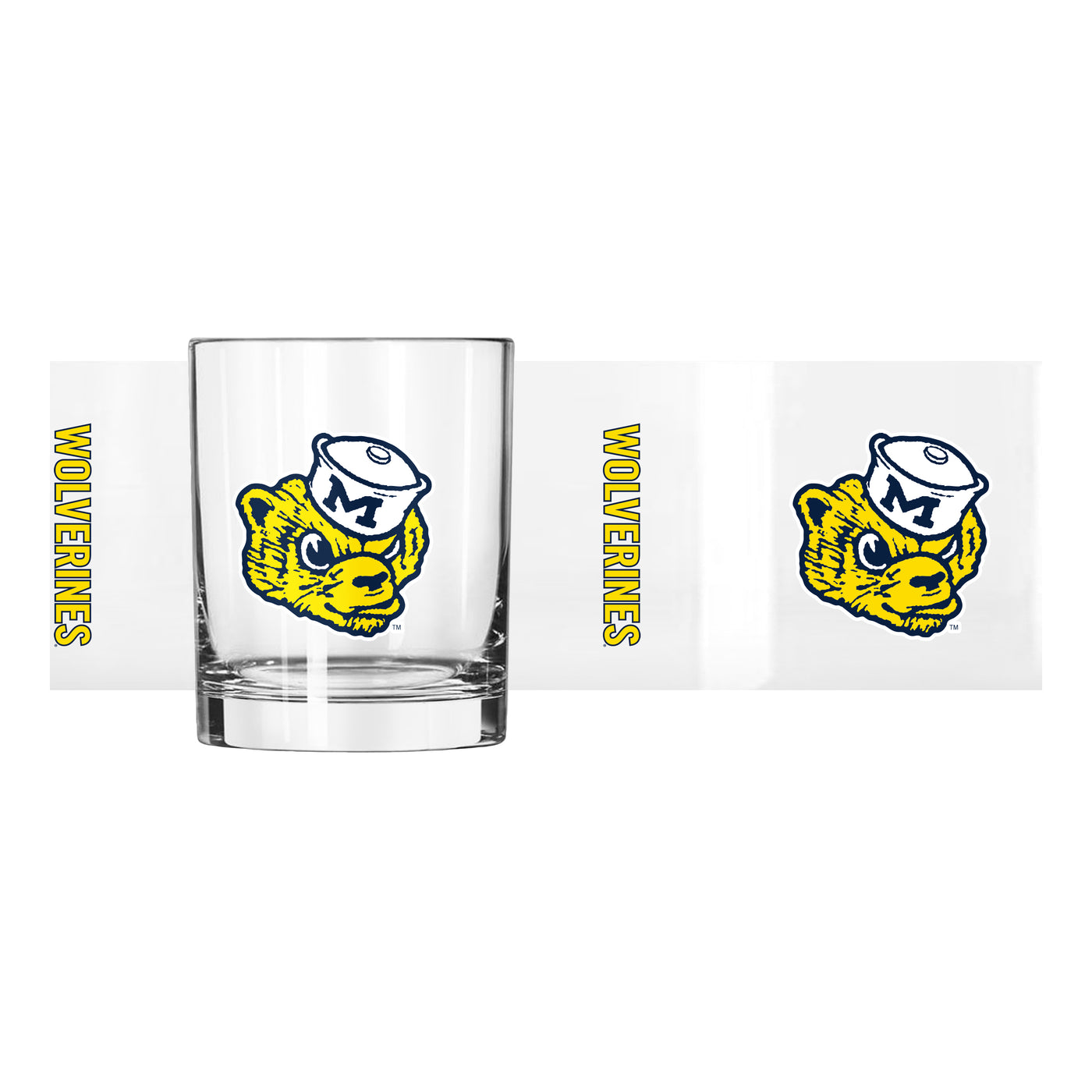 Michigan Vault 14oz Gameday Rocks Glass