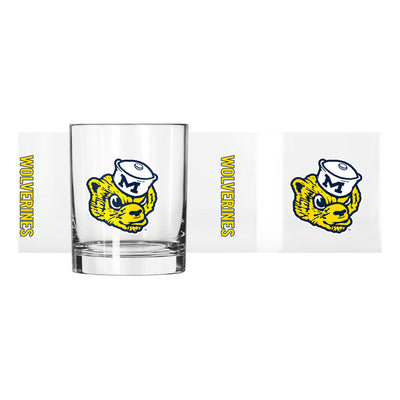 Michigan Vault 14oz Gameday Rocks Glass
