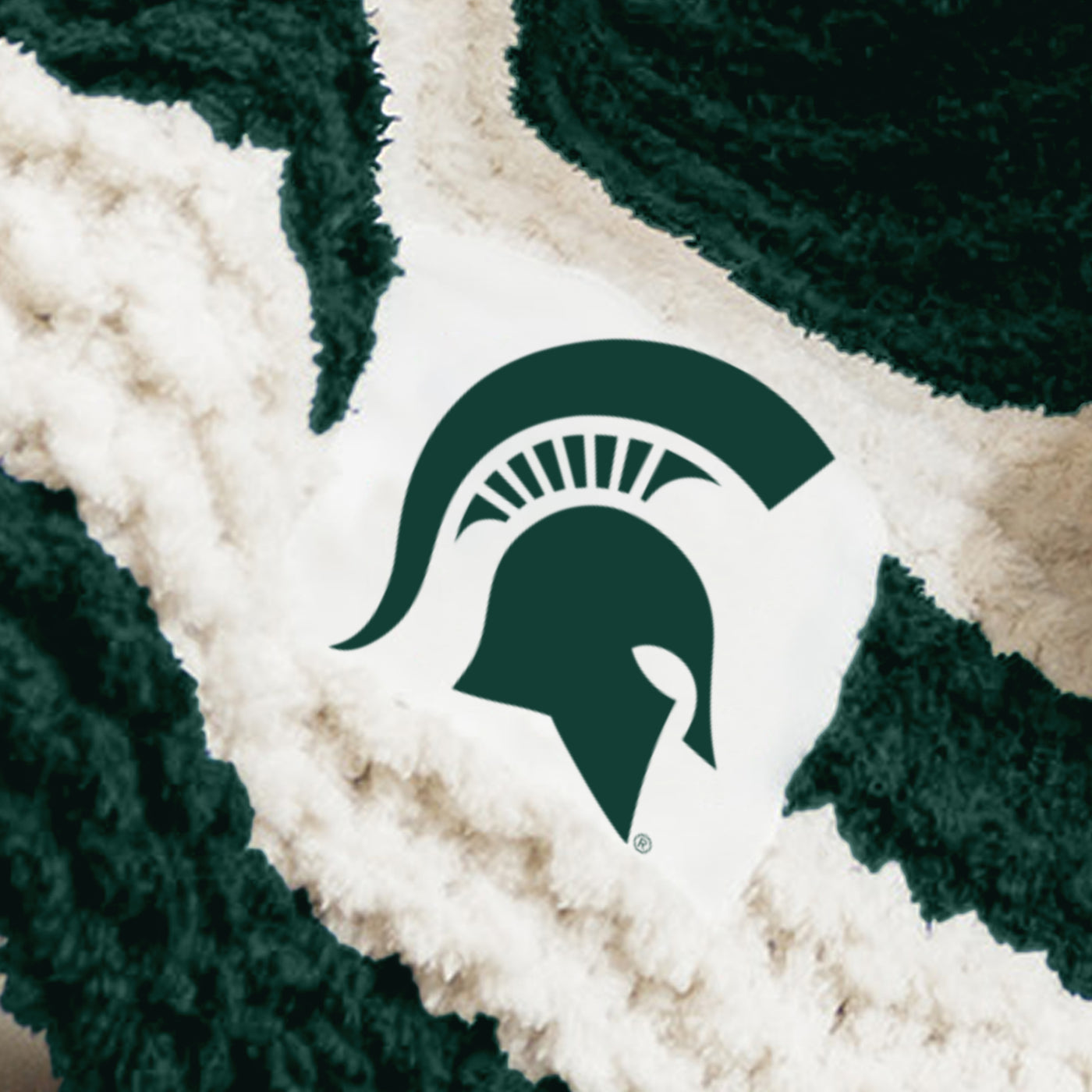 Michigan State Cable Knit Throw 50x60