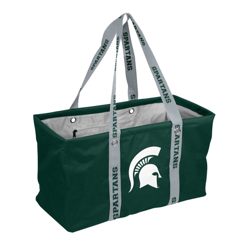 Michigan State Picnic Caddy by Logo Brands featuring a durable bag with a carrying strap and team logo design.