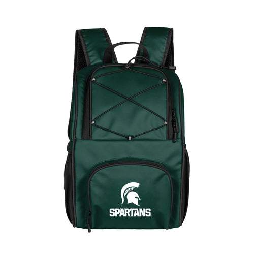 Michigan State 24 Can Flex Backpack Cooler by Logo Brands with insulated main compartment and adjustable straps.