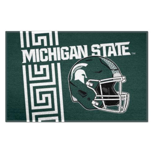 Michigan State University starter mat with team logo and green uniform design, made by Logo Brands.