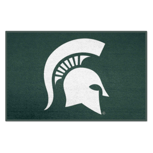 Michigan State University starter mat by Logo Brands, featuring green and white logo design for sports fans and students.