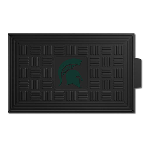Michigan State University medallion door mat featuring logo and school emblem, ideal for welcoming fans and alumni.