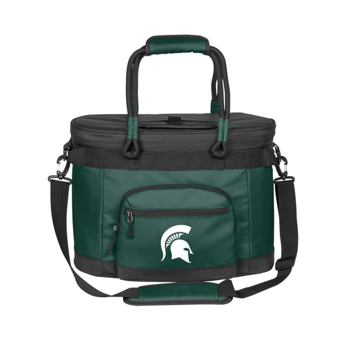 Michigan State 35 Can Flex Cooler by Logo Brands, insulated cooler bag with adjustable strap and team logo design.