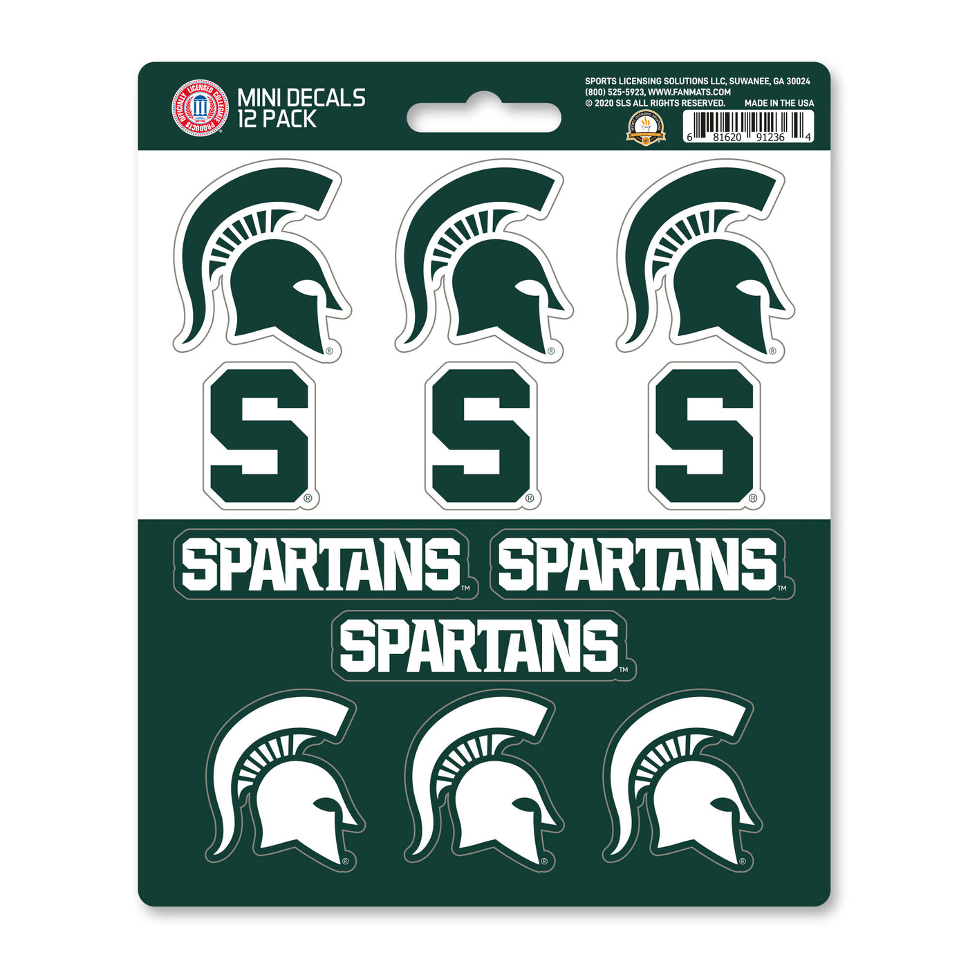 Michigan State University Mini Decal 12-pk