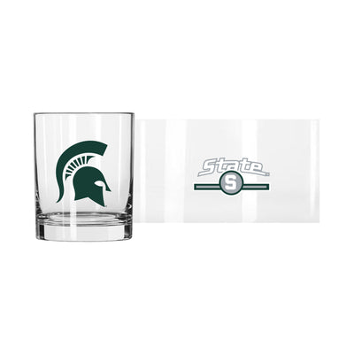 Michigan State 14oz Letterman Rocks Glass