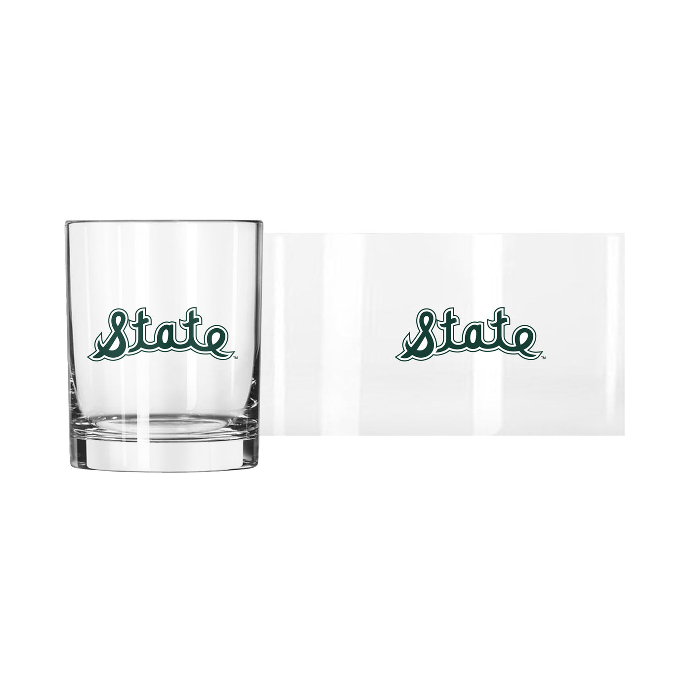 Michigan State 14oz Retro Rocks Glass