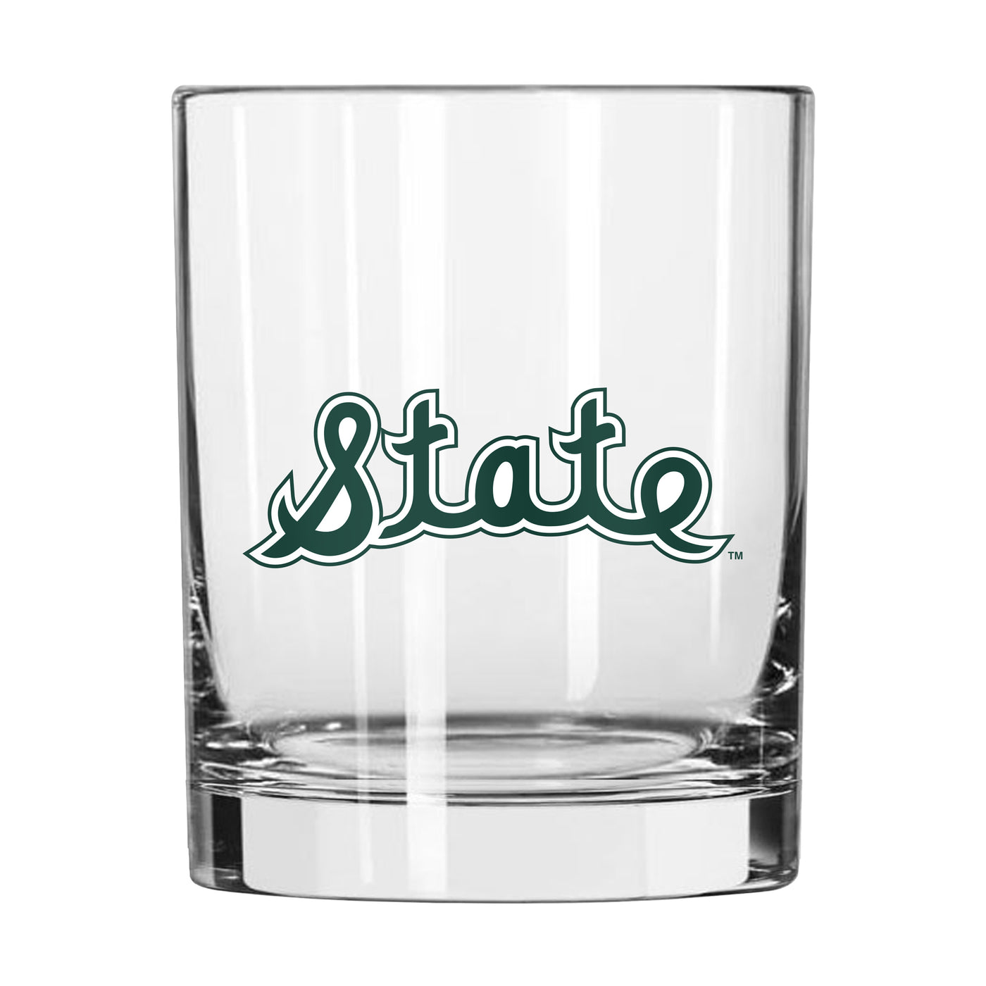 Michigan State 14oz Retro Rocks Glass