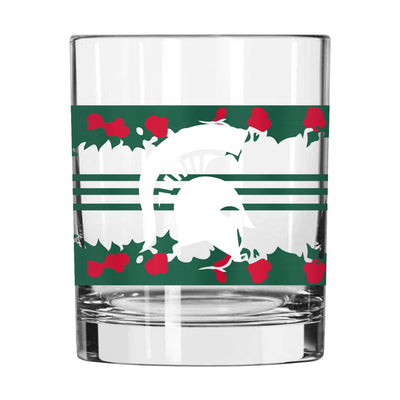 Michigan State 14oz Holiday Rocks Glass