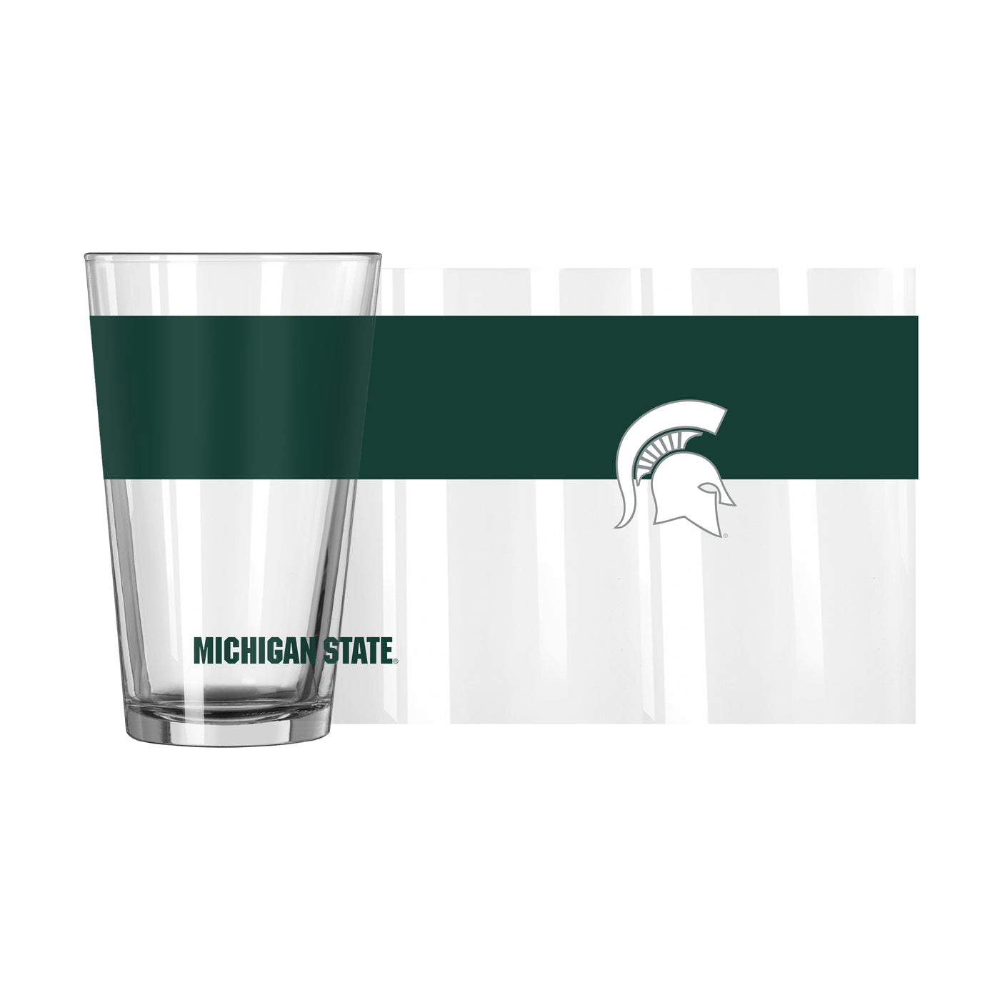 Michigan State 16oz Colorblock Pint Glass