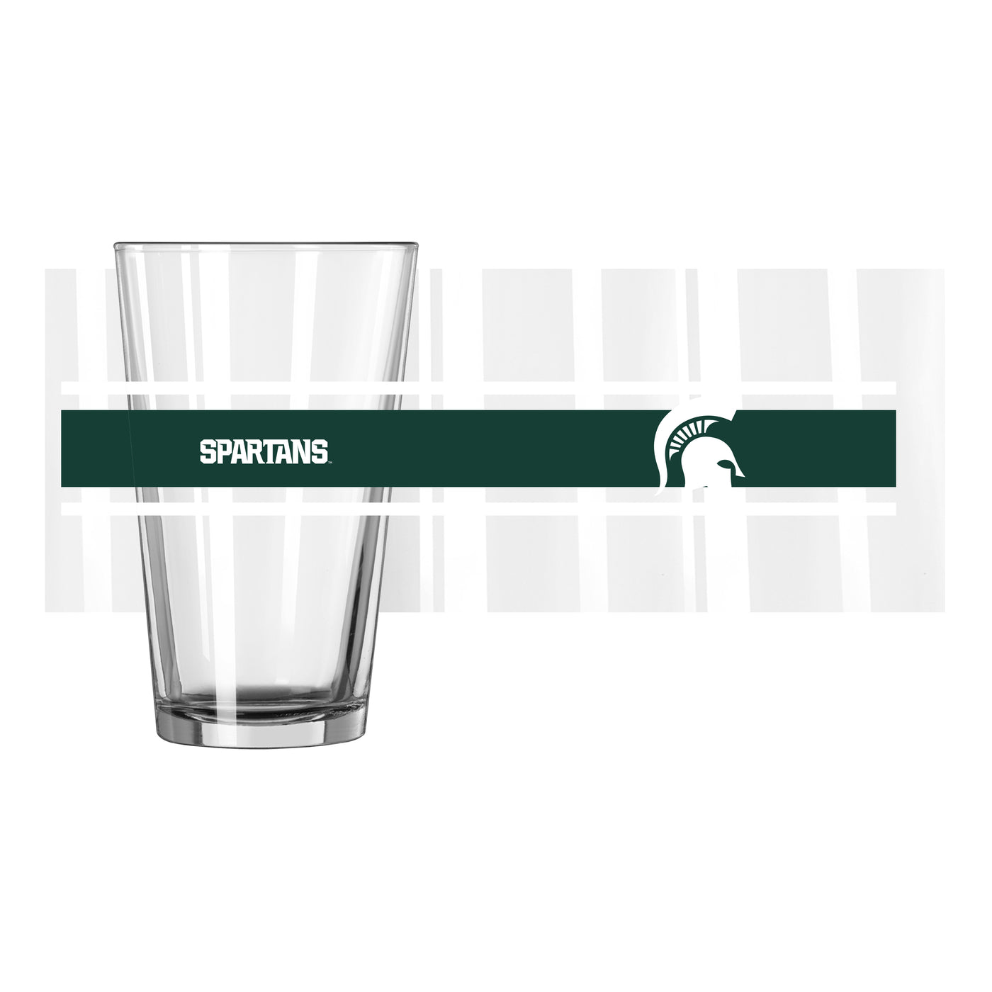 Michigan State 16oz Stripe Pint Glass