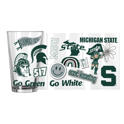 Michigan State 16oz Native Pint Glass