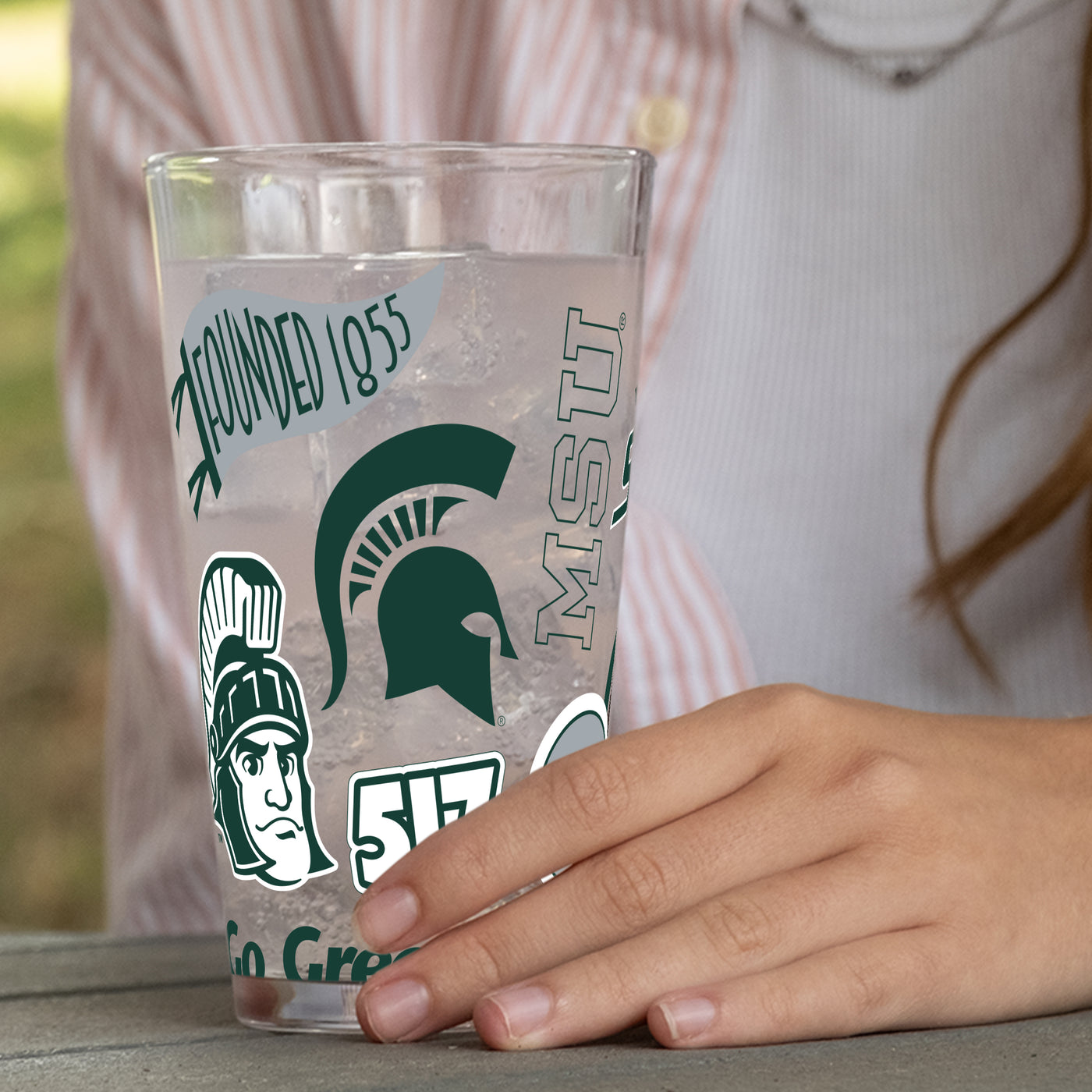 Michigan State 16oz Native Pint Glass
