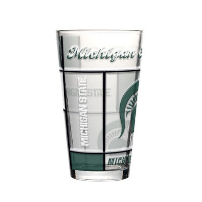 Michigan State 16oz Quilted Stained Pint Glass