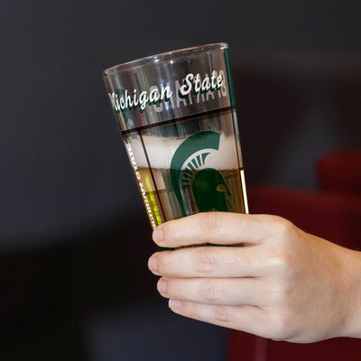 Michigan State 16oz Quilted Stained Pint Glass